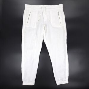 NEW Athleta Cabo Linen Jogger Drawstring Pant Resort White Athleisure Athflow 14